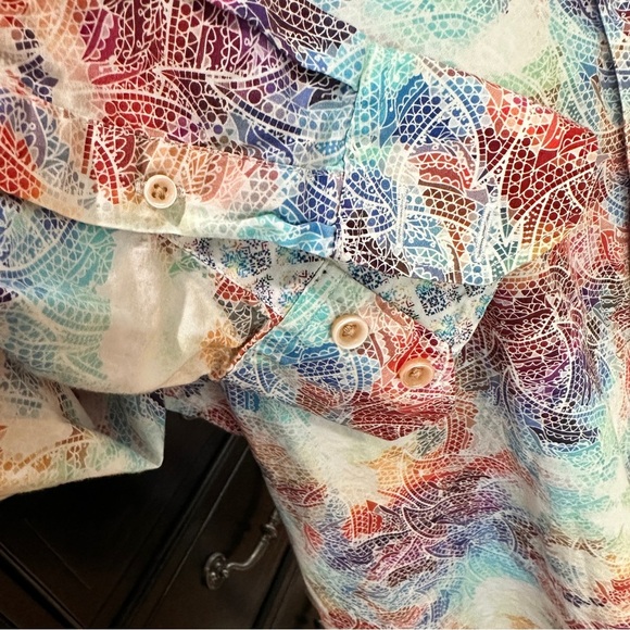 Robert Graham Classic Fit Long Sleeve Button Front Shirt Multicolor Print Size L - Picture 6 of 14